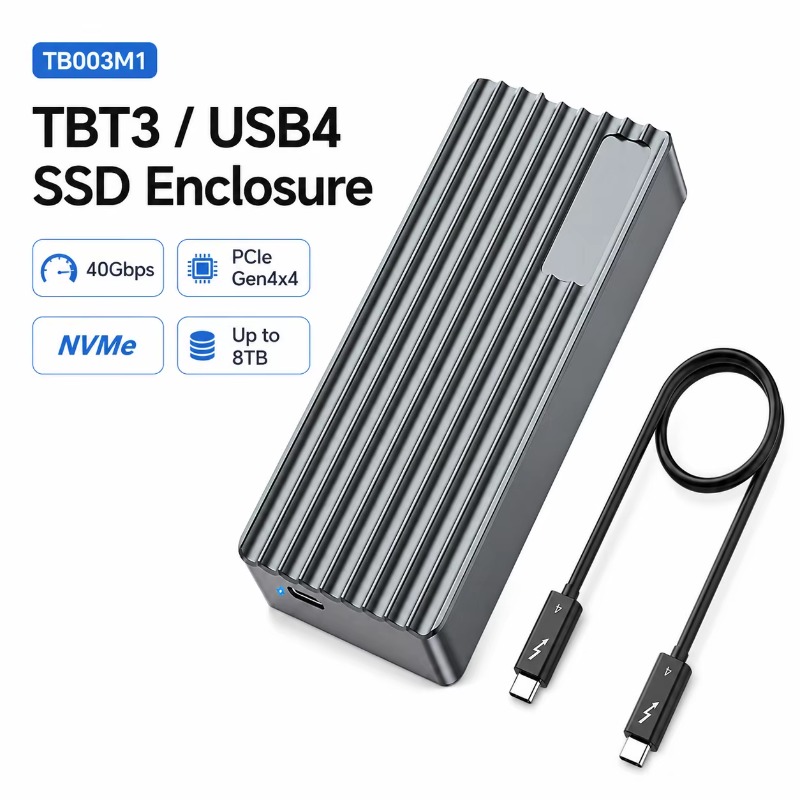 External Ssd - Carcasa TBT3/USB4 para SSD M.2 NVMe,