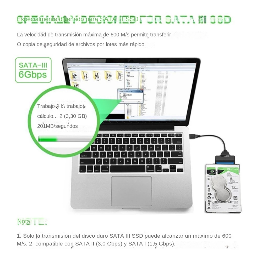 Cable USB 3.0 SATA 3, adaptado - Ssd Hard Drive reseña y precio